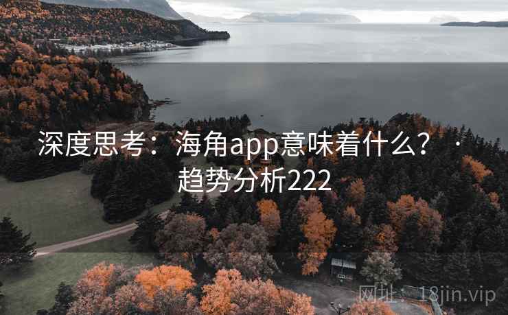 深度思考：海角app意味着什么？ · 趋势分析222